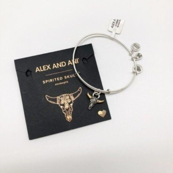 ALEX AND ANI Spirited Skull Charm Expandable Wire  - Picture 1 of 4
